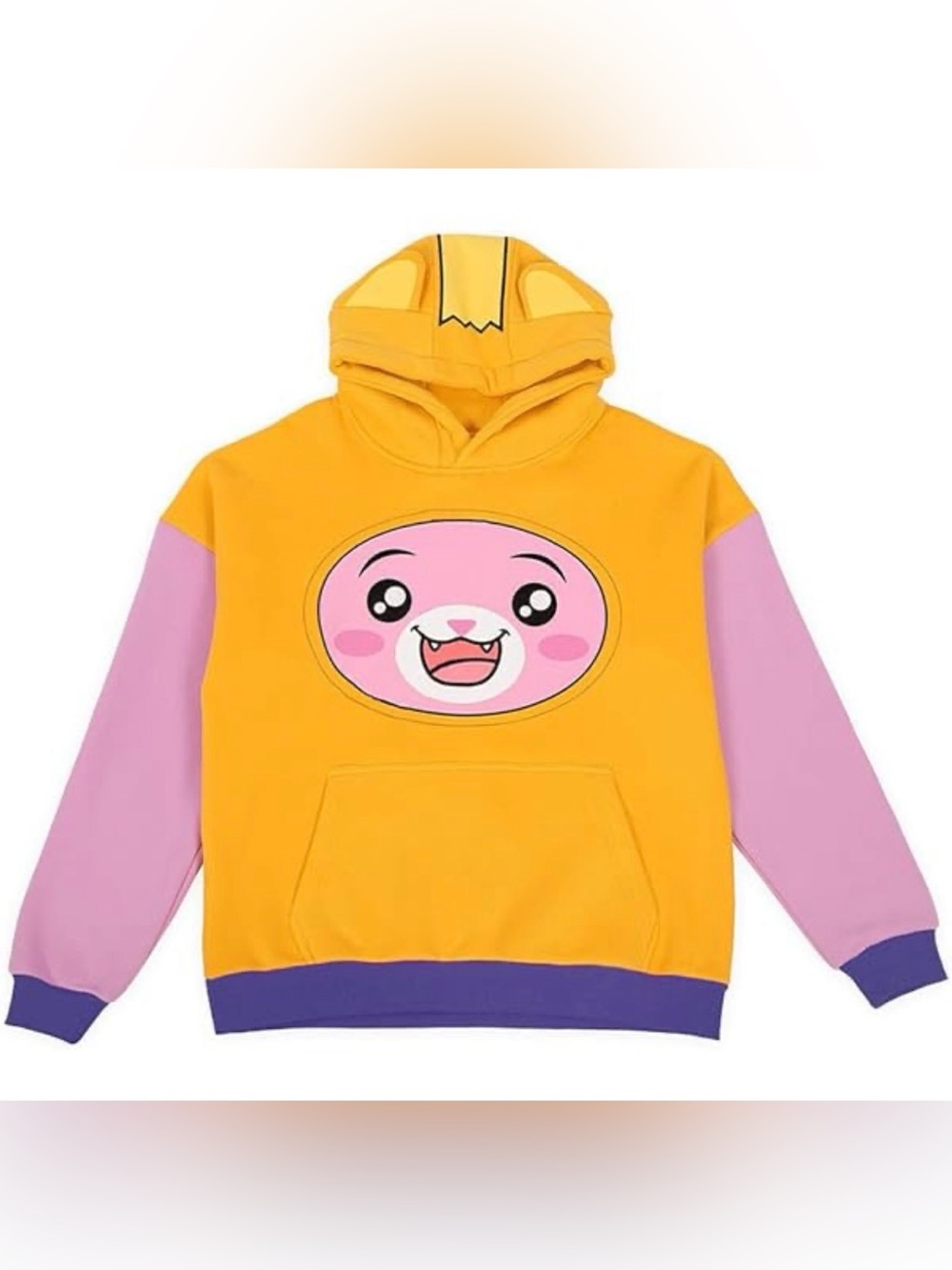 LankyboxKids Yellow & Pink Character Hoodie Sweatshirt